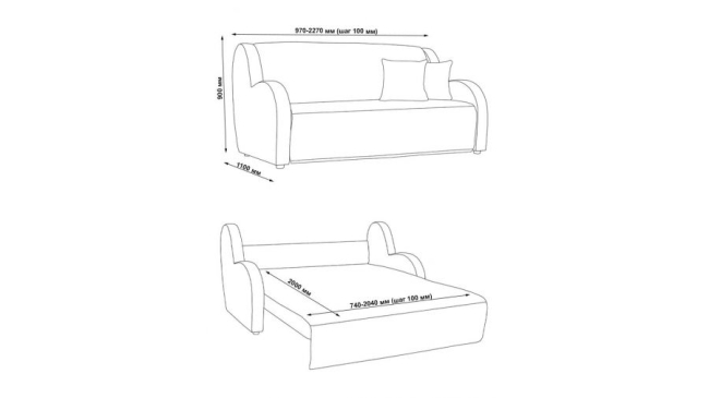 Прямой диван Дели (аккордеон) - 6