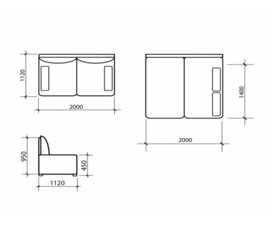 Прямий диван Сканді - 5